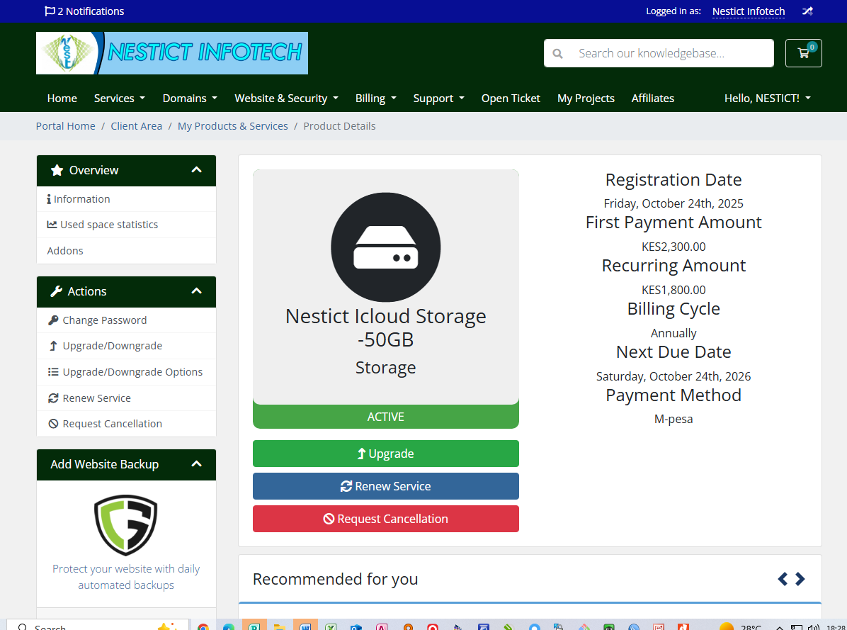 NESTICT INFOTECH Webhosting  Upgrades to a New Billing Platform