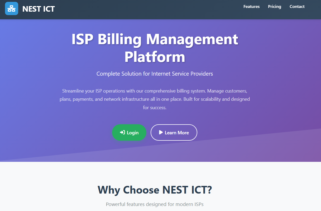 🚀 Introducing NEST ICT V2 ISP Billing – The Complete Solution for Internet Service Providers