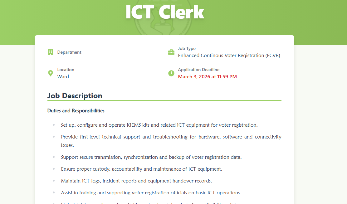 ICT Clerk