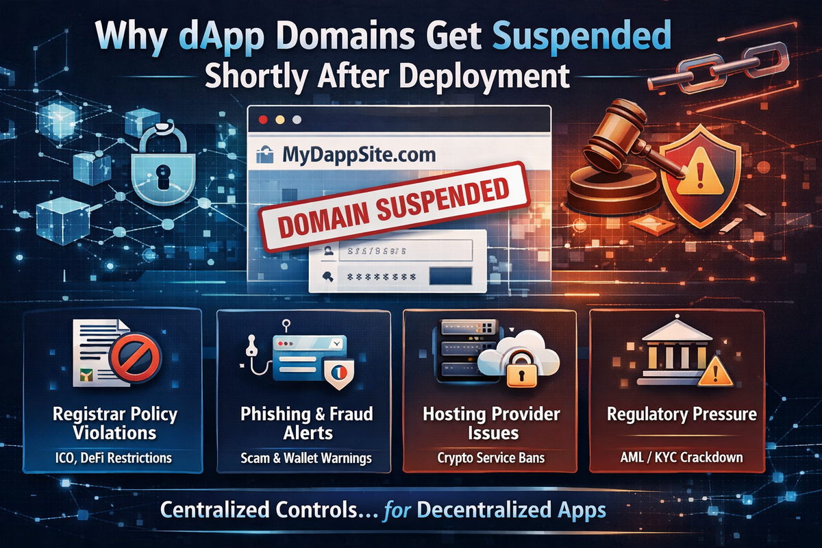 Why Domains for Decentralized Applications Get Suspended Shortly After Deployment