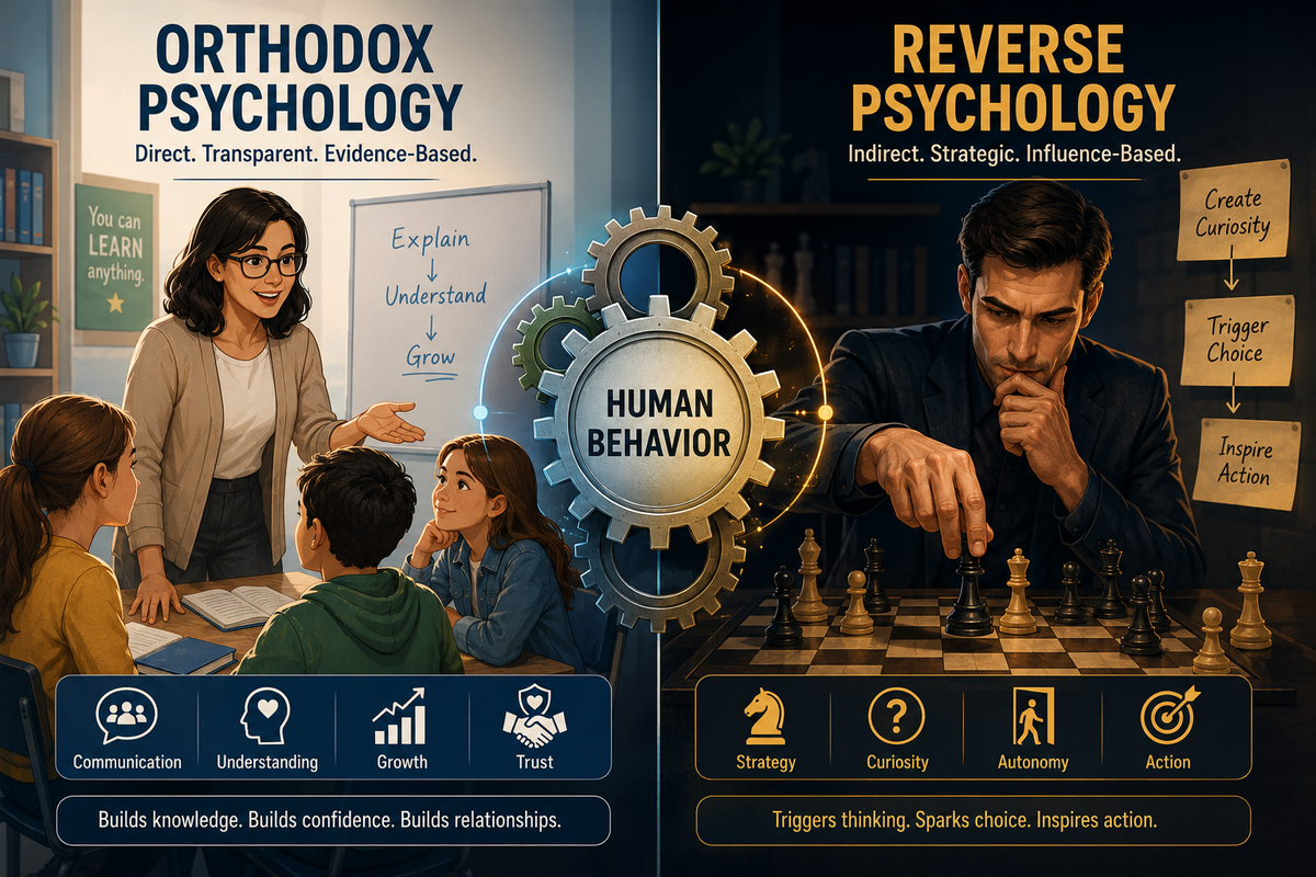Orthodox Psychology vs. Reverse Psychology: The Hidden Dance Behind Everyday Influence