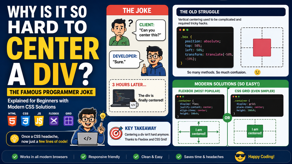 Why Is It So Hard to Center a <div>? The Famous Programmer Joke Explained