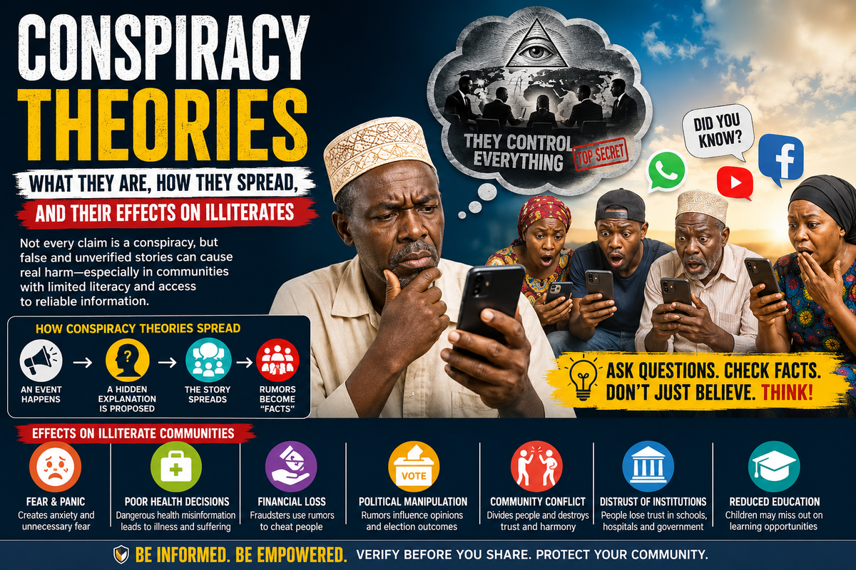 Conspiracy Theories: What They Are, How They Spread, and Their Effects on Illiterate Communities