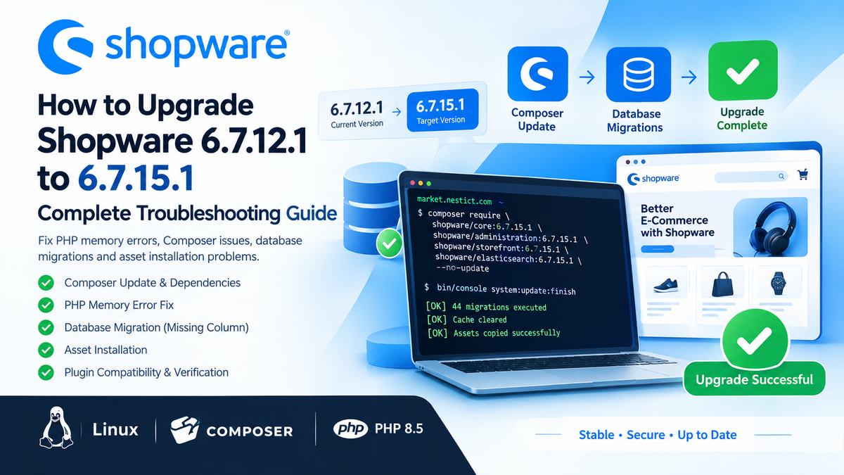How to Upgrade Shopware 6.7.12.1 to 6.7.15.1: Complete Troubleshooting Guide