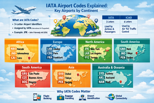 IATA Airport Codes Explained: Meaning, Purpose, and Key Airports by Continent and Country