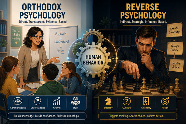 Orthodox Psychology vs. Reverse Psychology: The Hidden Dance Behind Everyday Influence